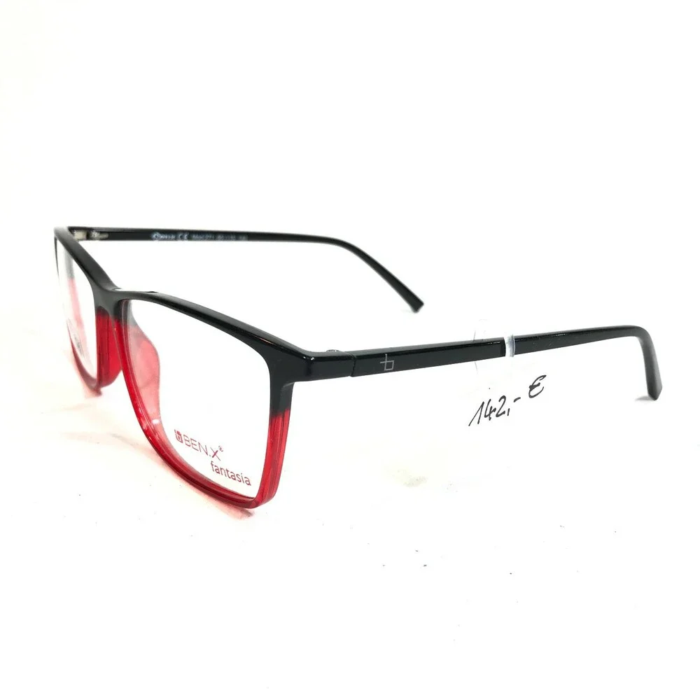 Ben.x Mod.271 Col.D222 Eyeglasses Frames Black Red Square Full Rim 55-15-140