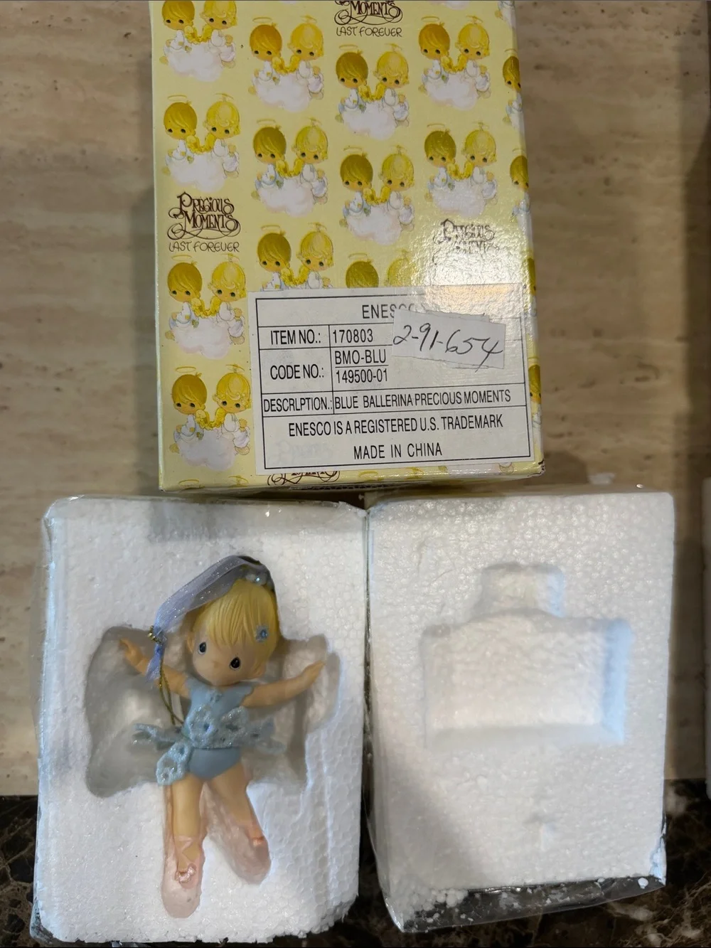 Blue ballerina Precious Moments figurine ornament
