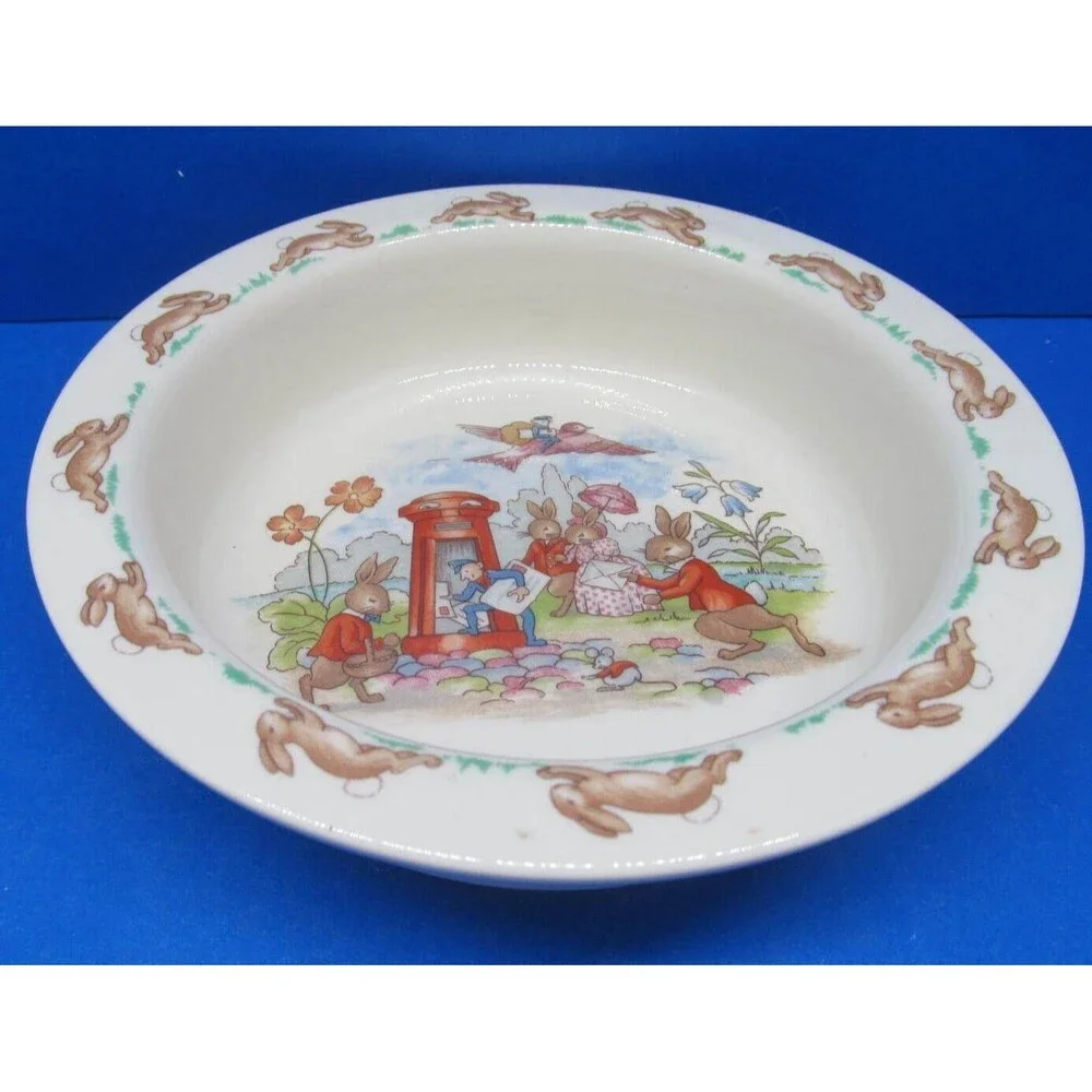 Royal Doulton Bunnykins Letterbox  Round Baby Childs Plate Bowl 6 1/4