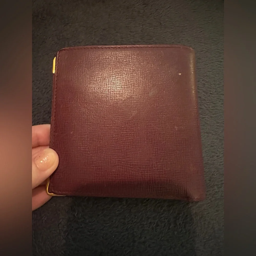 Cartier Bordeaux Leather Bi-Fold Wallet w COA