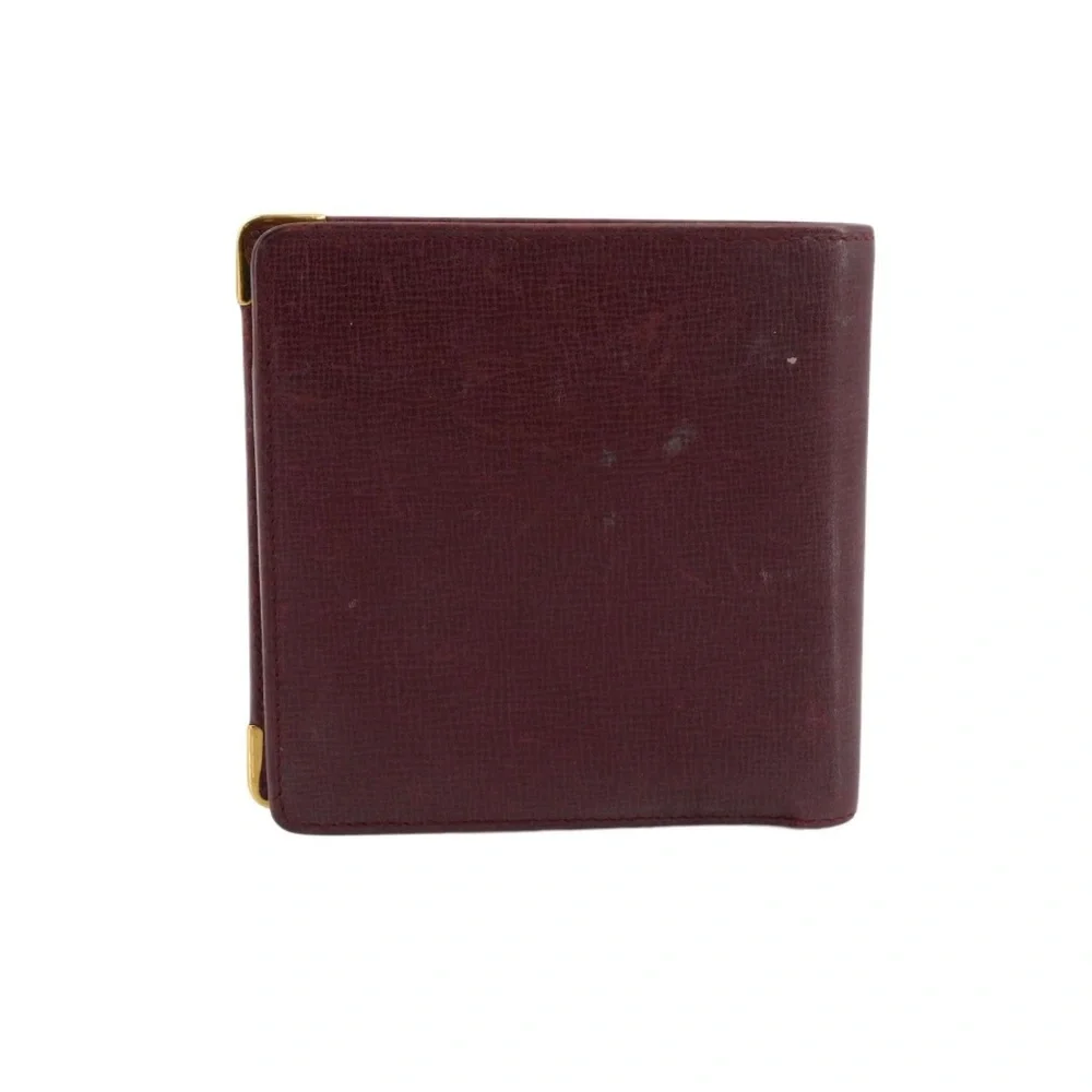 Cartier Bordeaux Leather Bi-Fold Wallet w COA