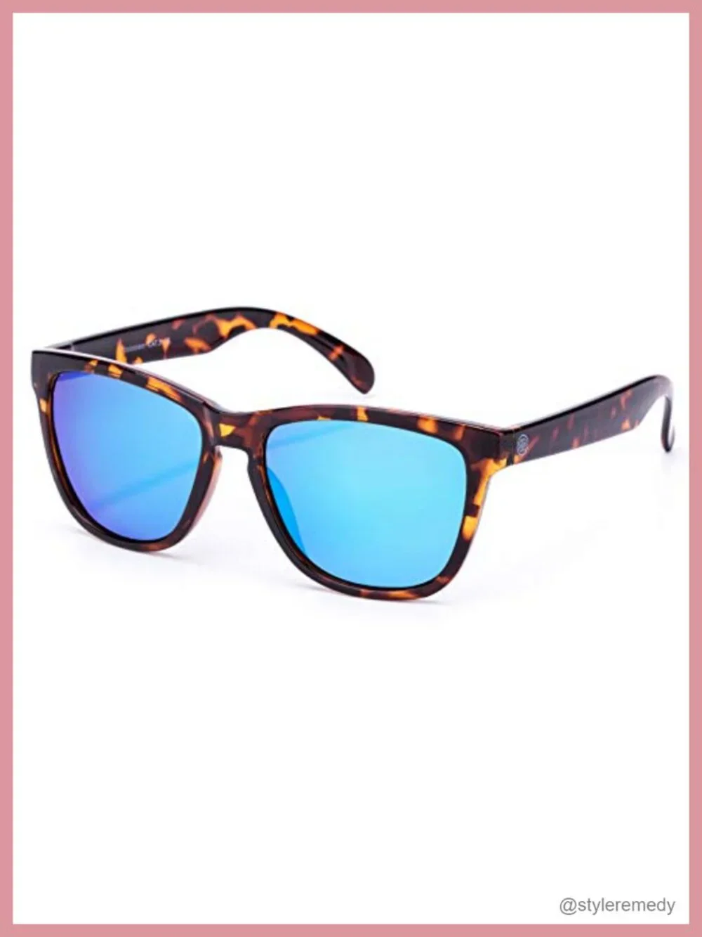 Classic Square Frame UV400 Mirrored Lens Sunglasses, Polycarbonate Frame,