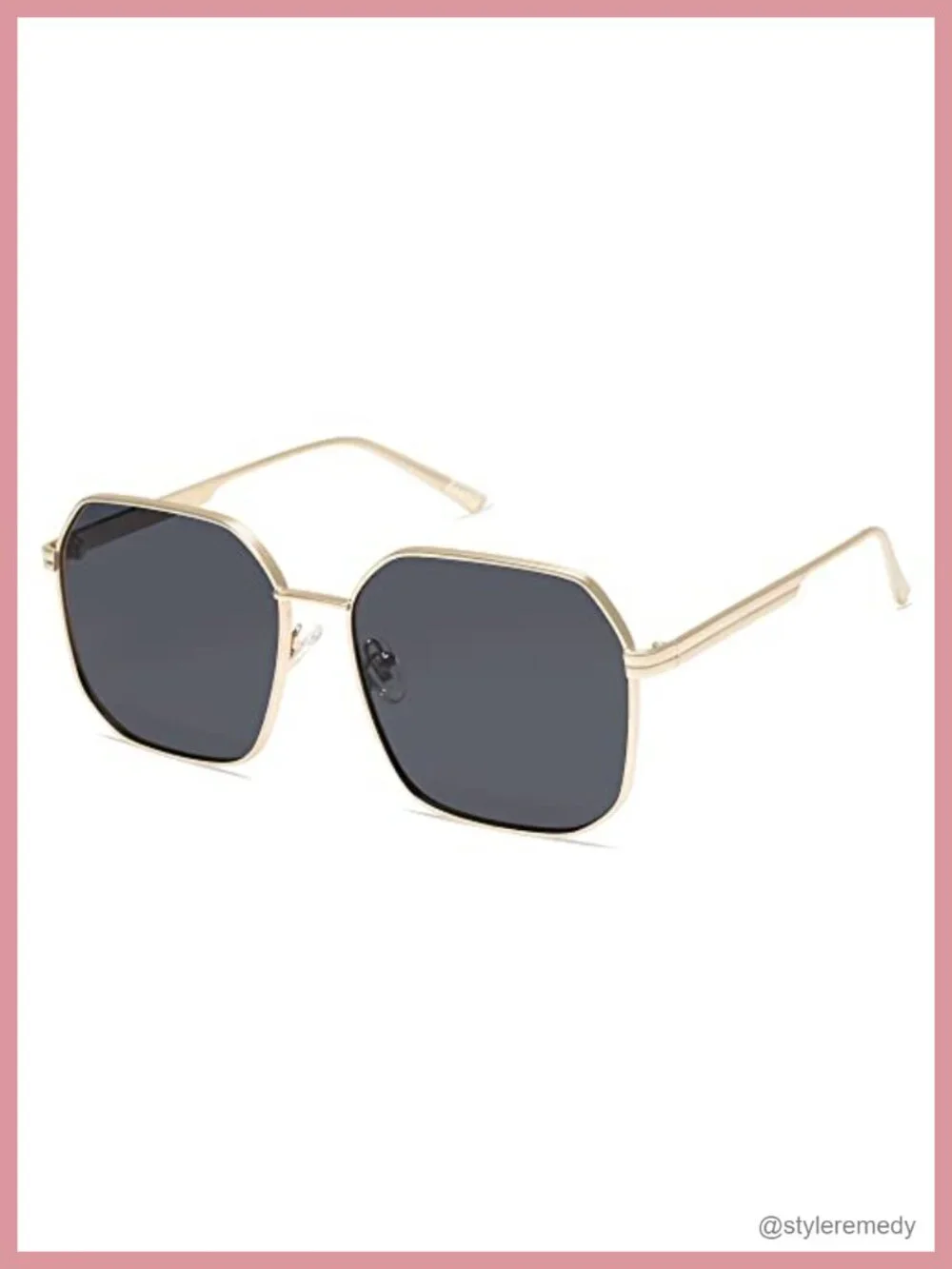 Retro Square Polarized Sunglasses UV400 Large Metal Frame