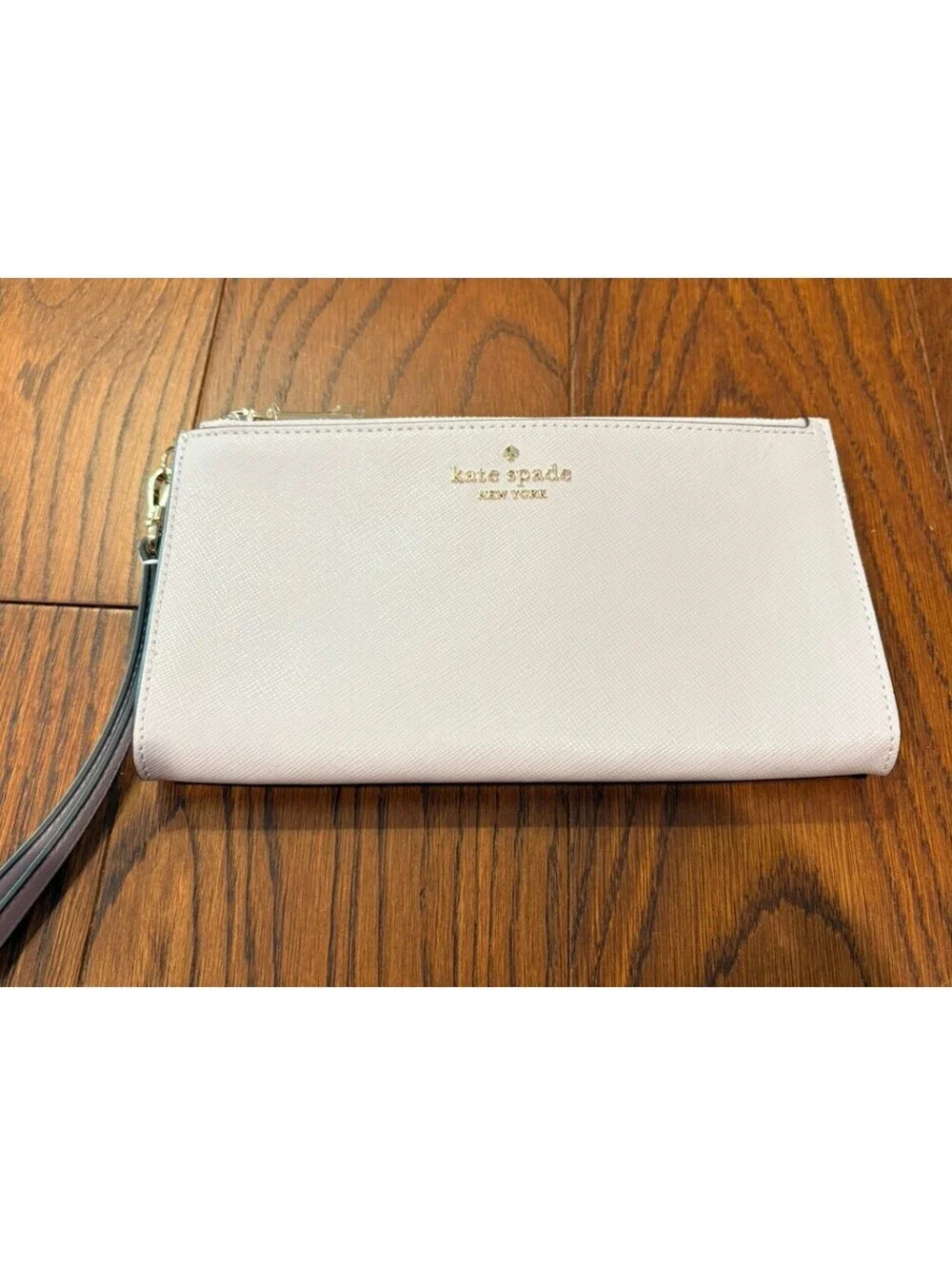 Kate Spade Madison Saffiano Double Zip Wristlet Polished Pastel Lavender NWT