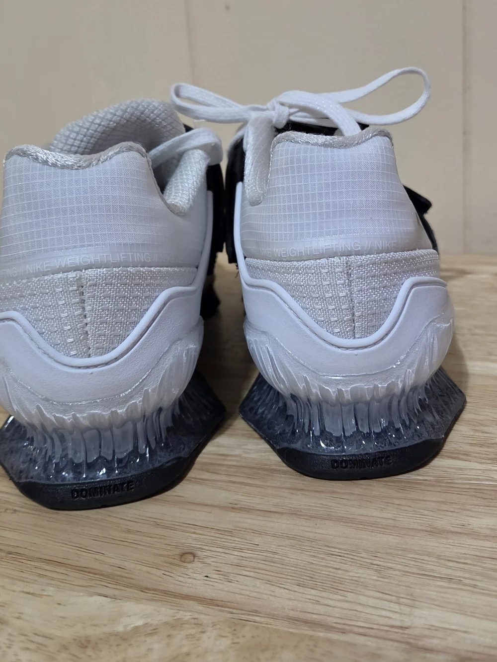 Nike Romaleos 4 Weightlifting White and Black Strap Athletic Shoes