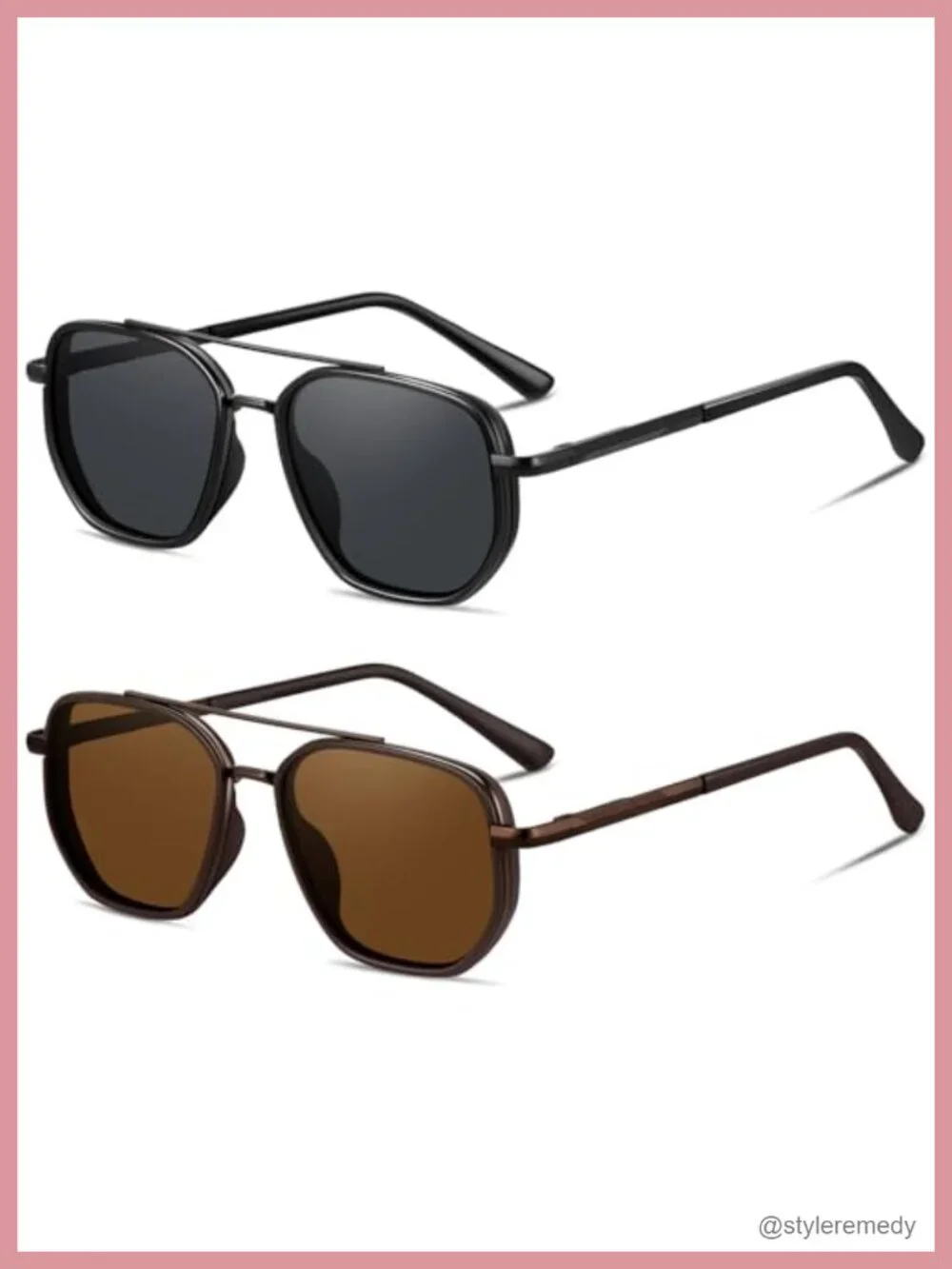 Retro Polarized Aviator Sunglasses for Women Men Trendy Metal Square UV400