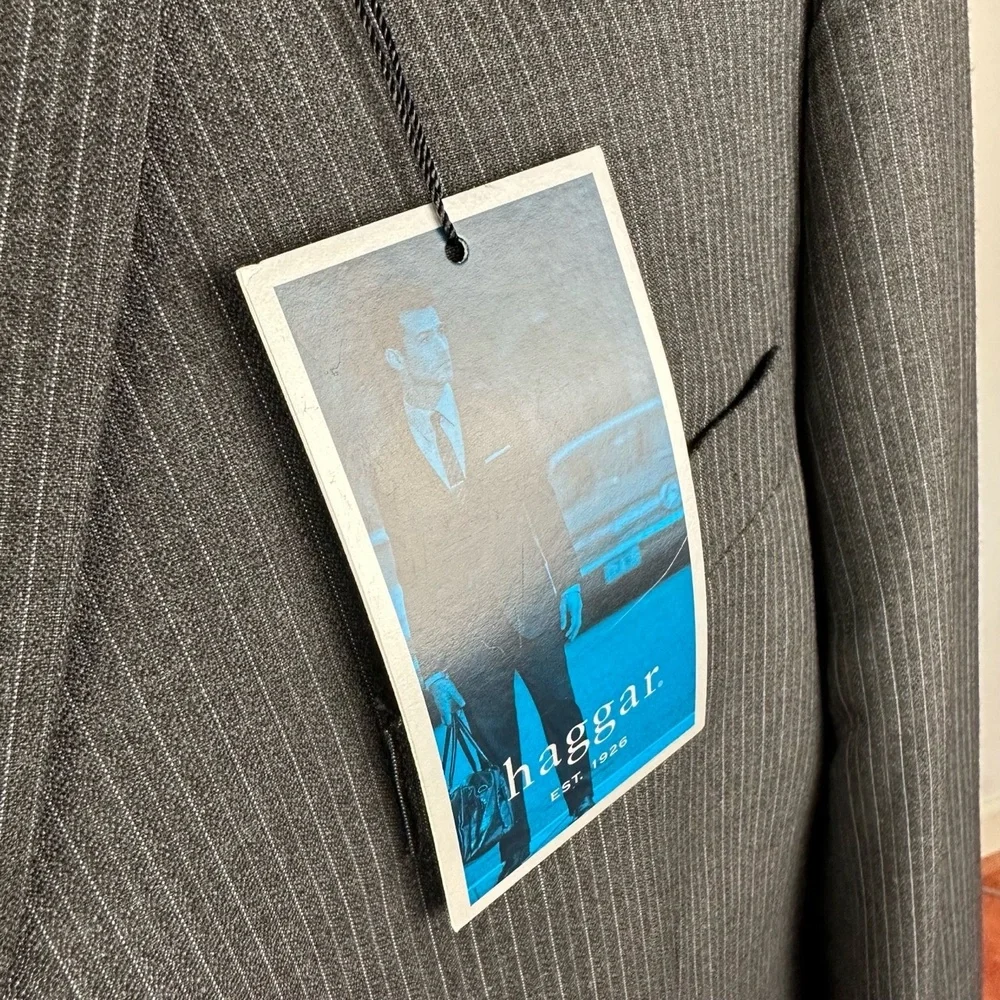 NWT Haggar Charcoal Pinstripe XXL Sport Jacket