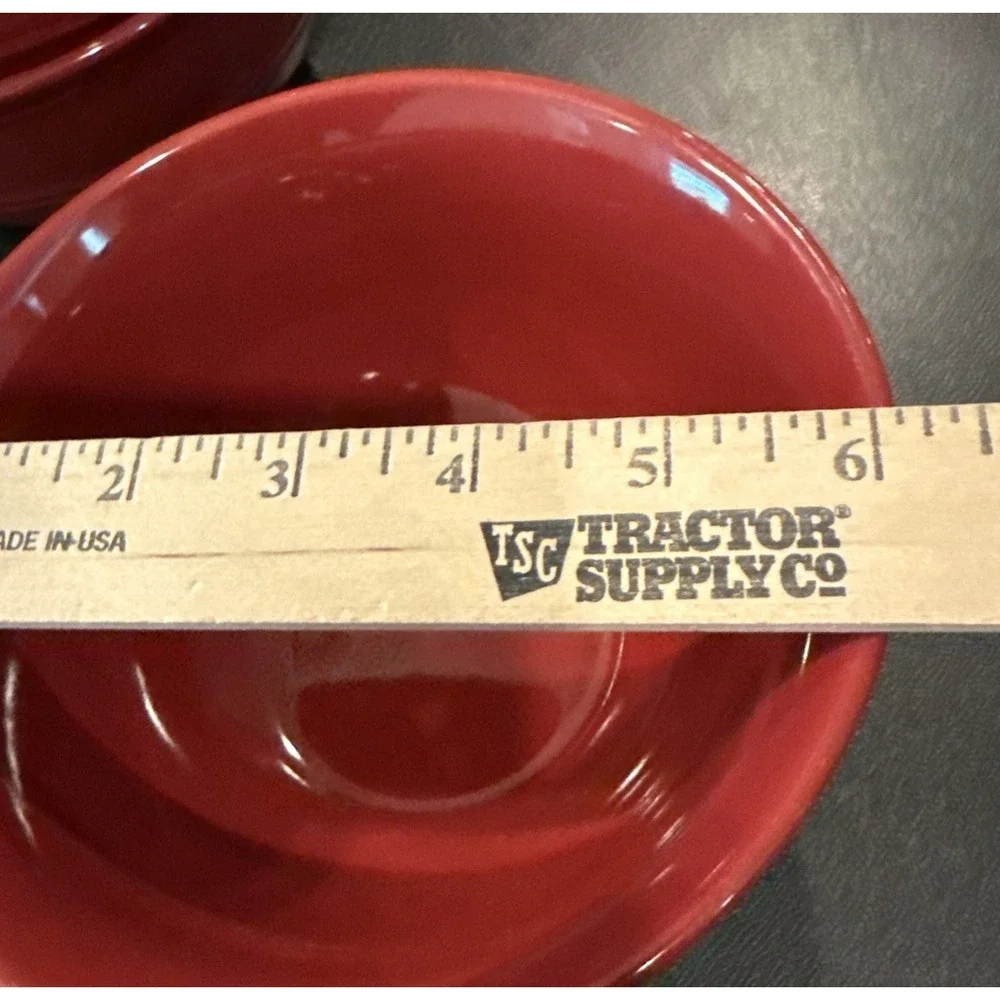 Mainstays Rainforest Sedona Red Embossed Ring Stoneware Cereal Bowls Set Of 4