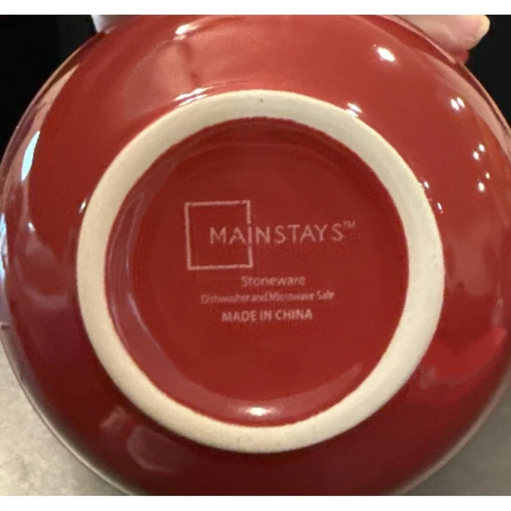 Mainstays Rainforest Sedona Red Embossed Ring Stoneware Cereal Bowls Set Of 4