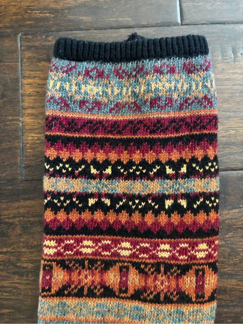 Multicolor Fair Isle Knit Leg Warmers - Patterned Winter Accessories