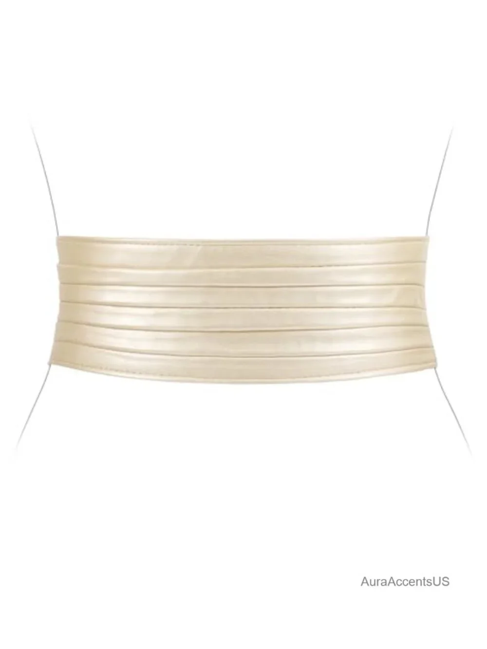 Wide Elastic Corset Belt for Women Stretchy Waist Belt PU Leather Snap Button