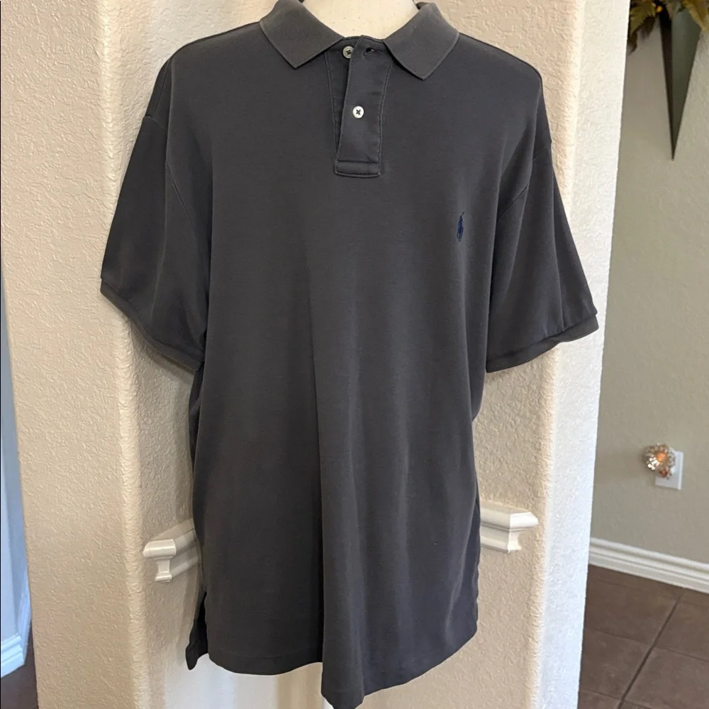 Ralph Lauren blue label gray short sleeve polo shirt Size L