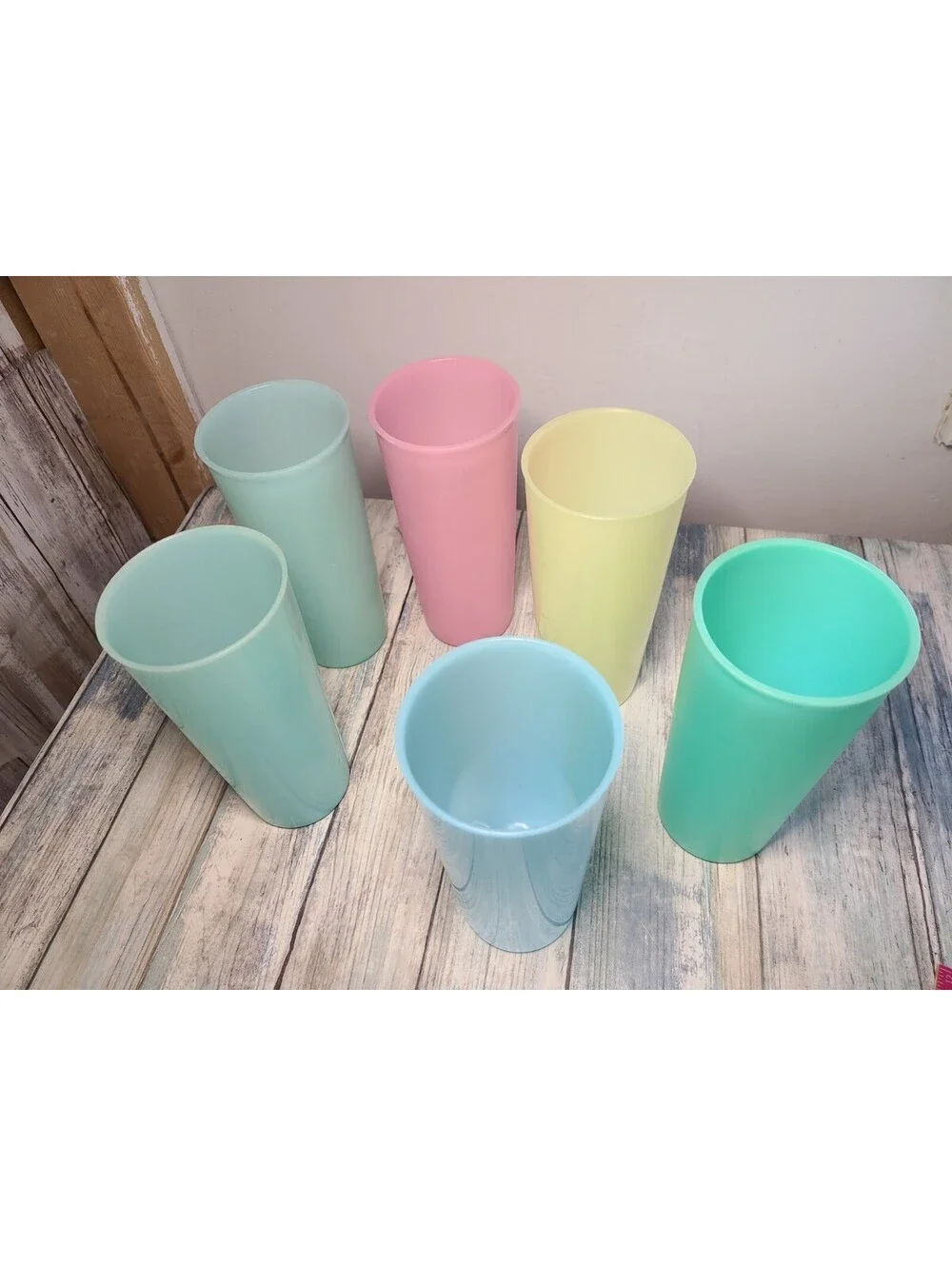 Tupperware pastel glassware