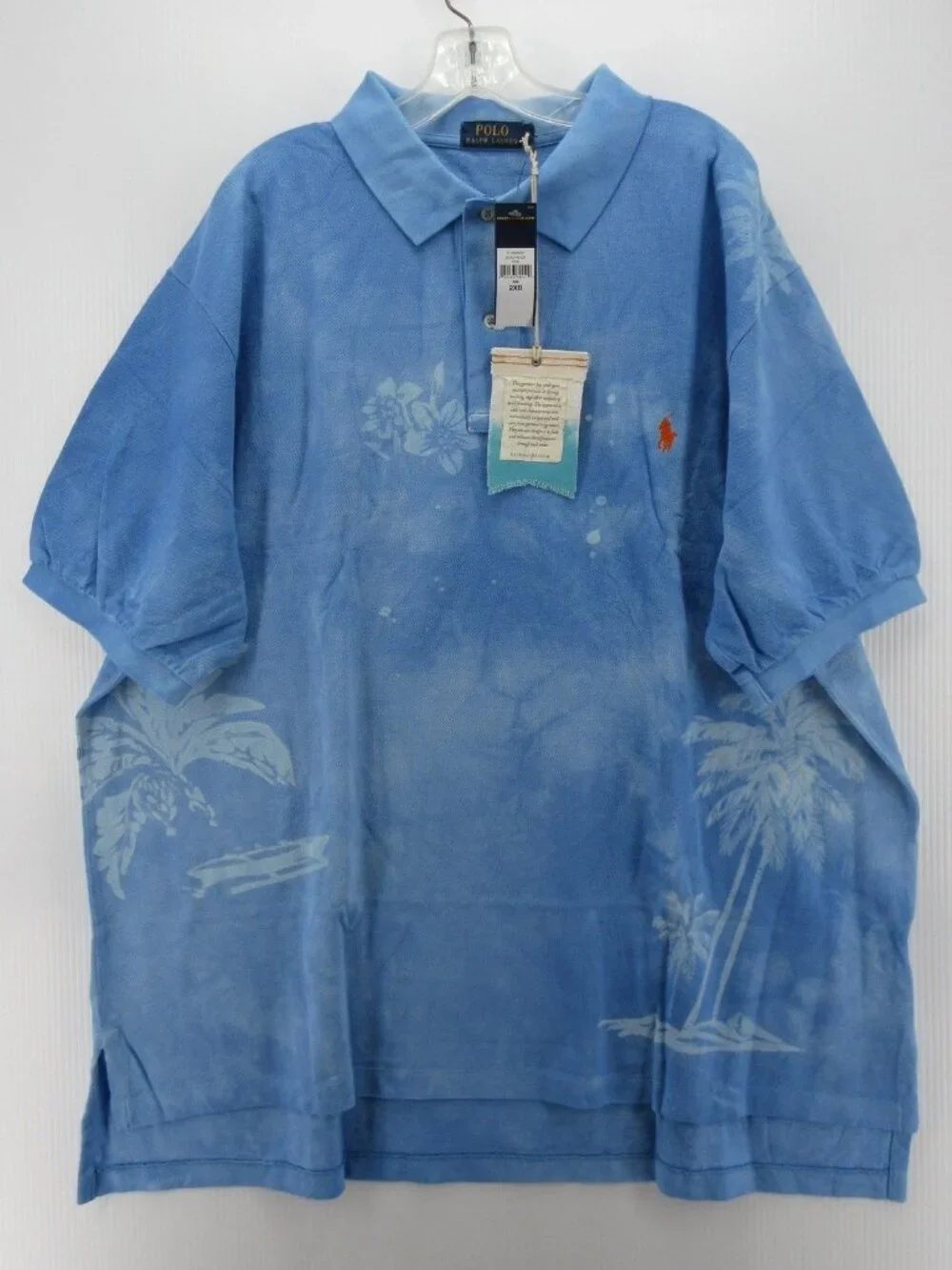 Polo Ralph Lauren Shirt 2XB Big Pullover Palm Tree Washed Beach AOP