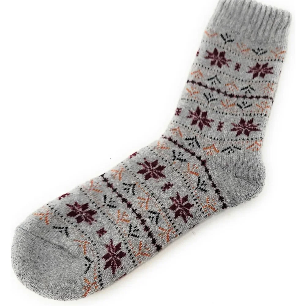 Women's Lamb Wool Socks, Warm Winter Boot Crew Socks, 3 Pairs. Hearts Print/NEW