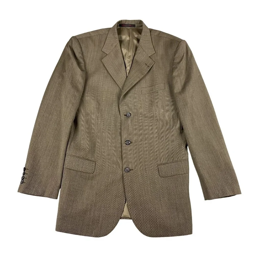 Giorgio Cosani‎ Super 110 Wool w/ Cashmere Blend Brown Blazer Sz 42L (READ)