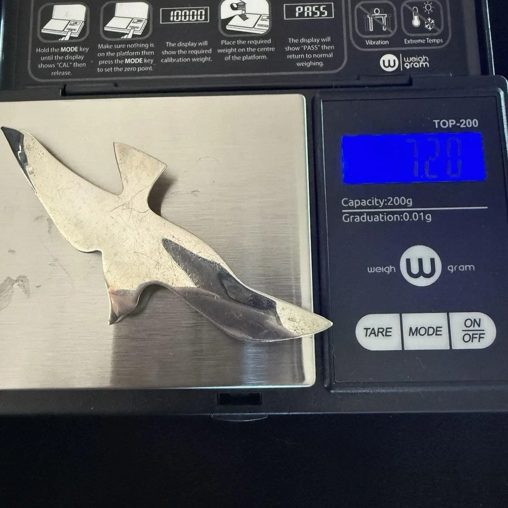 Vintage International Sterling Silver Seagull Bird Brooch Hidden Bale Pendant