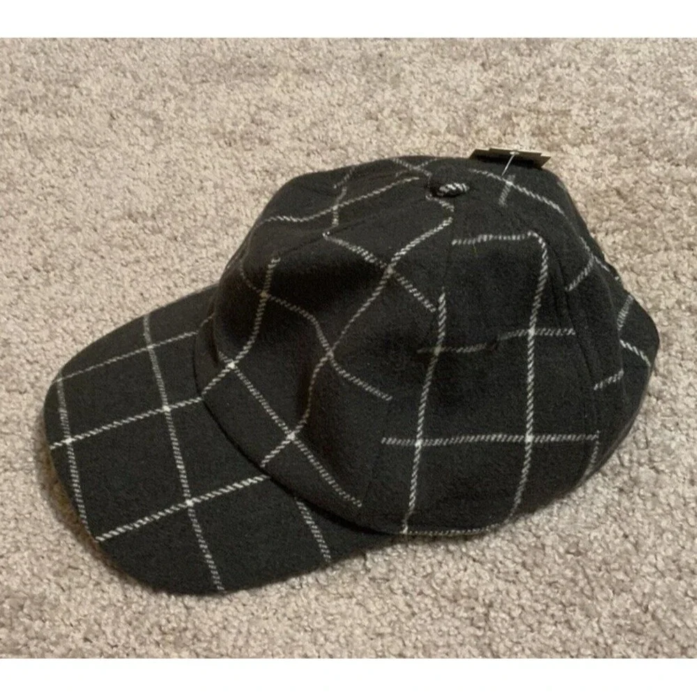 A New Day Womens Gray Plaid Baseball Hat Adjustable‎