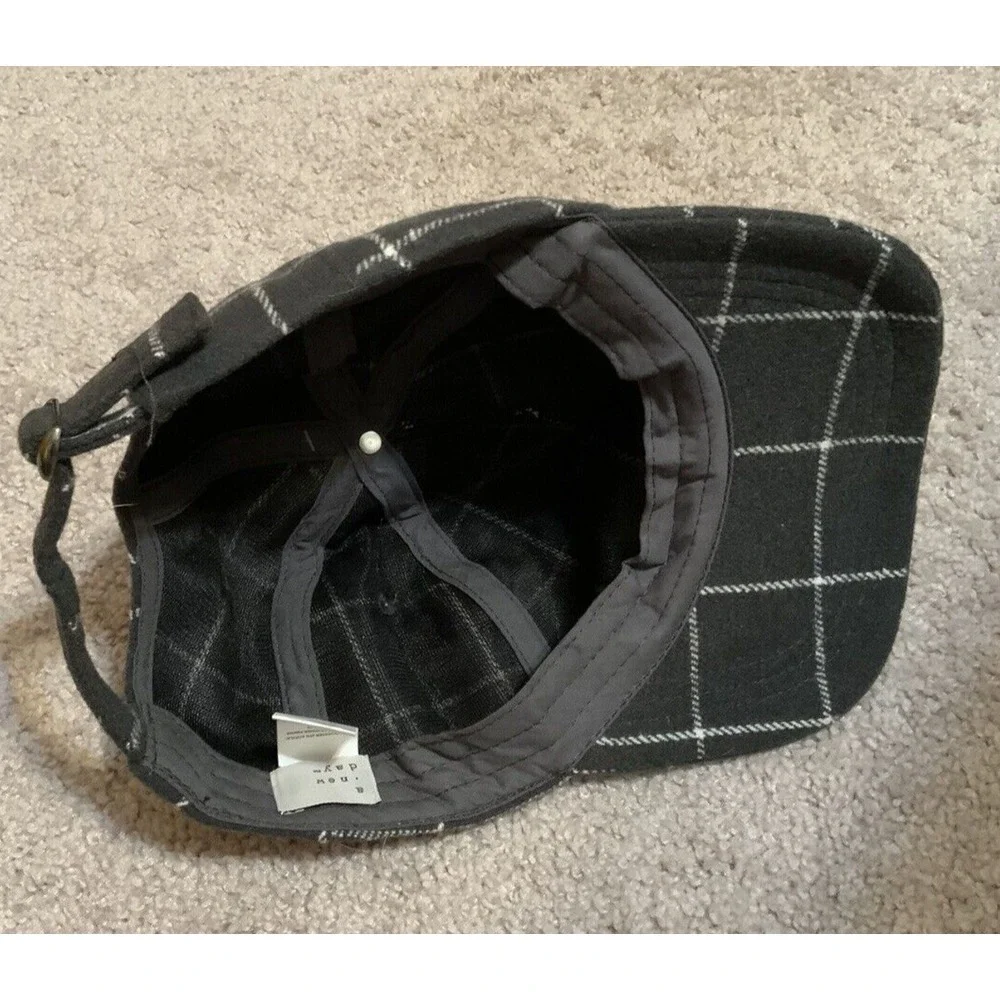A New Day Womens Gray Plaid Baseball Hat Adjustable‎