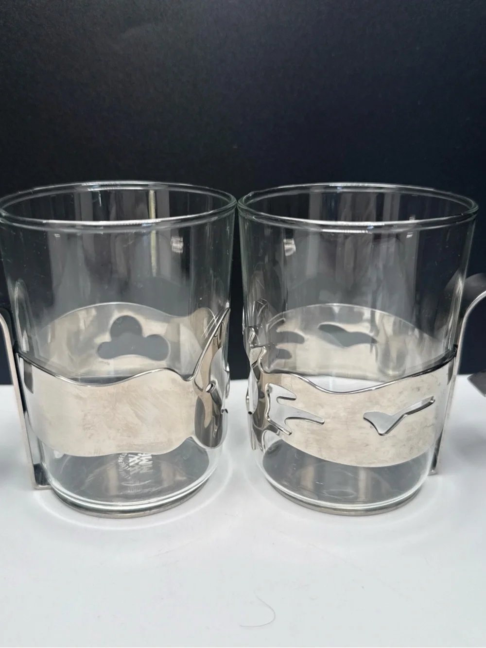 Vintage WMF Cromargan Celestial Tea Set of 2‎ Stainless Steel GERMANY