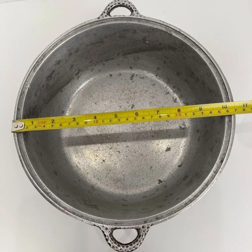 Vintage Hammered/Pebbled/Dimpled Aluminum Dutch Oven with Lid
