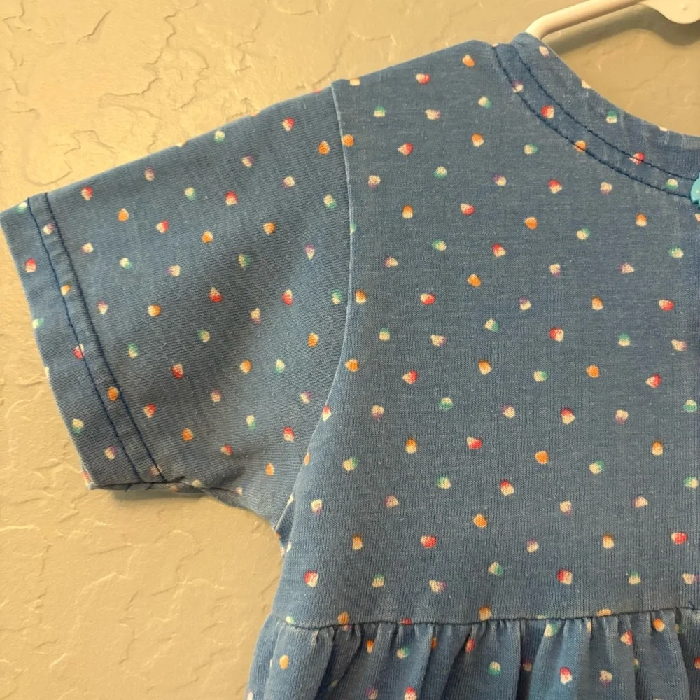 Carter's vintage blue fish button and patch dress size 5