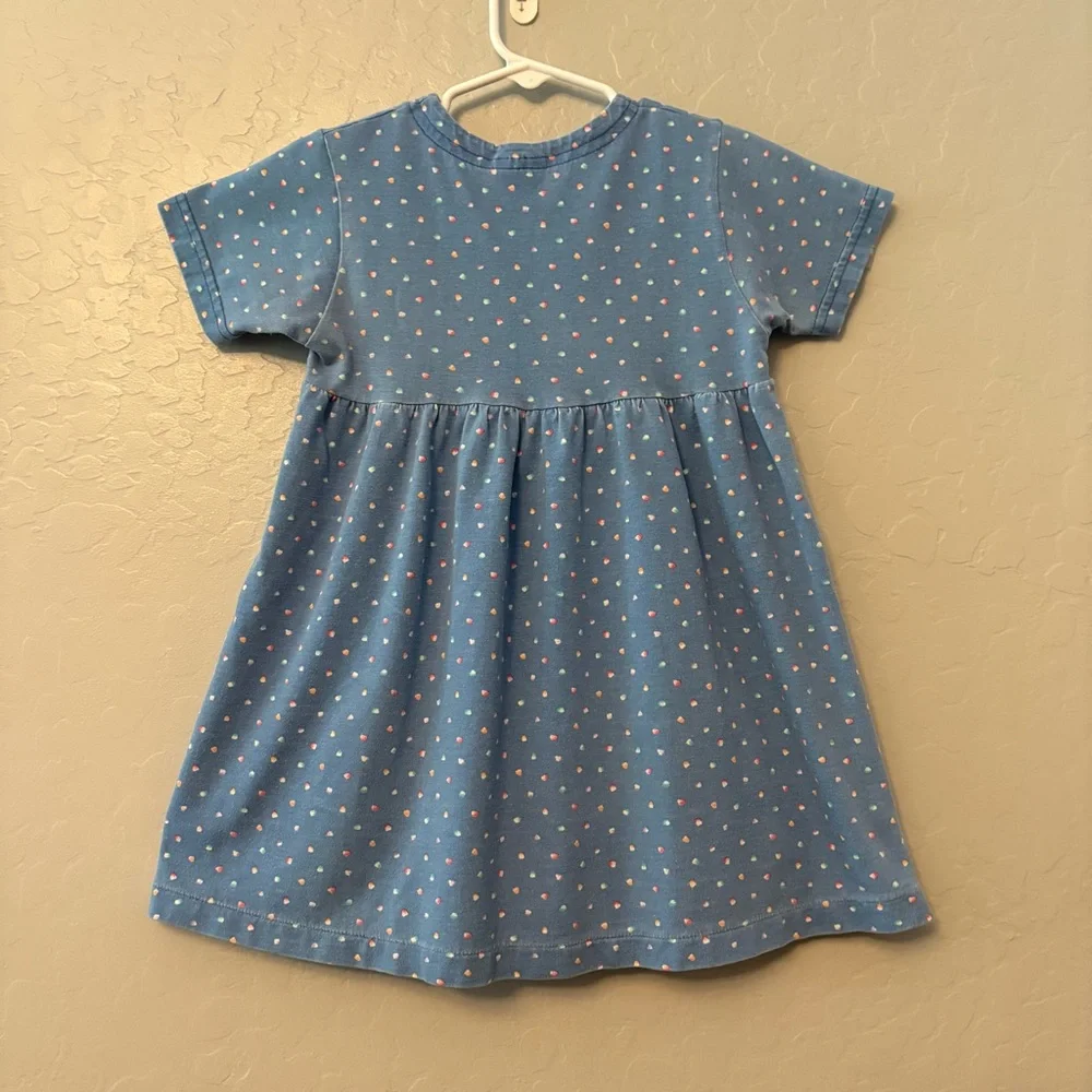 Carter's vintage blue fish button and patch dress size 5