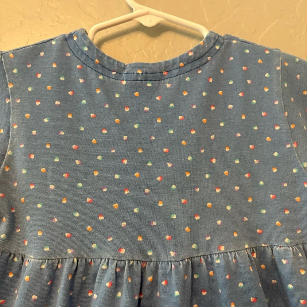 Carter's vintage blue fish button and patch dress size 5