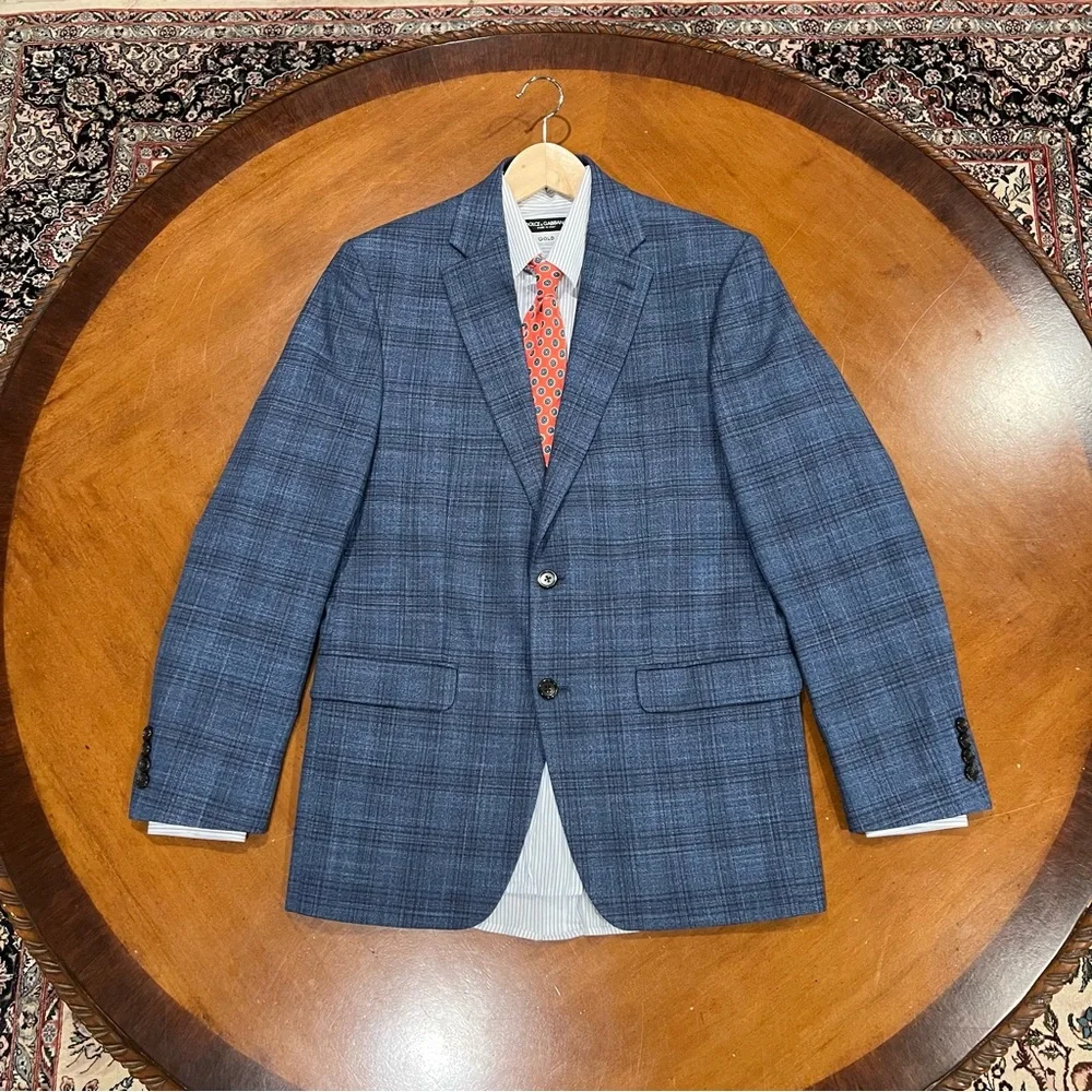 Lauren Ralph Lauren Men’s 2-Button Single Vent Glen Plaid Blazer Blue 38R Jacket