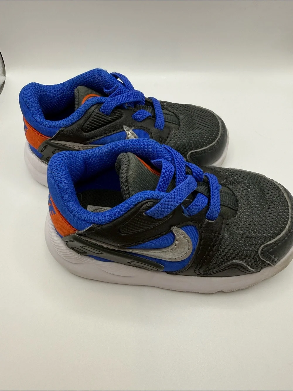 Nike Kids Black and Royal Blue Lace-Up Sneakers