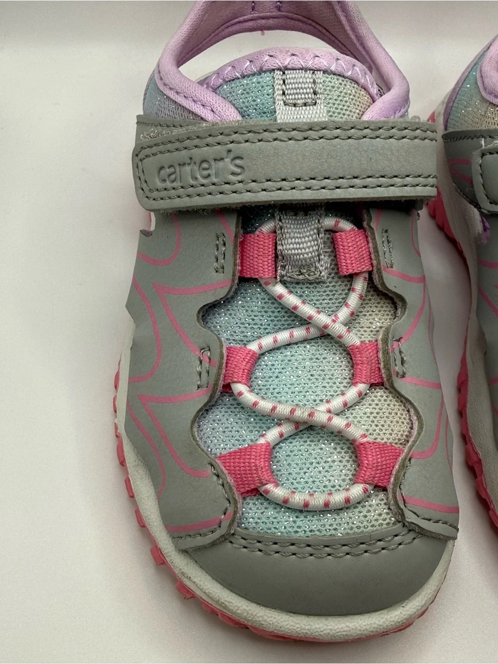 Carter's Gray and Pink Girls' Closed-Toe Sport Sandals