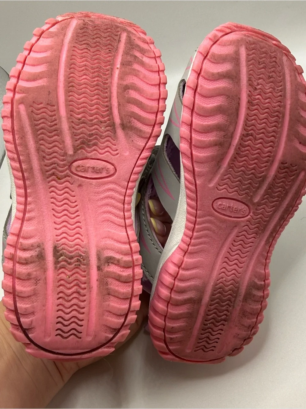 Carter's Gray and Pink Girls' Closed-Toe Sport Sandals