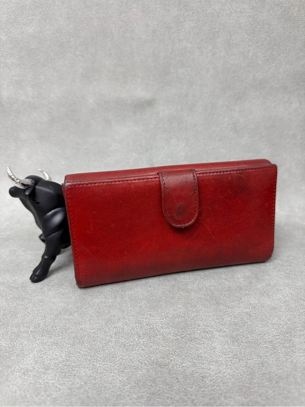 Classic Red Leather Continental Wallet by
