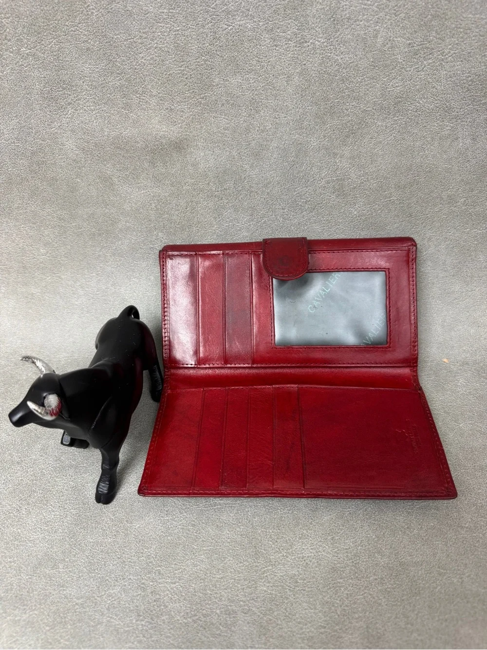 Classic Red Leather Continental Wallet by