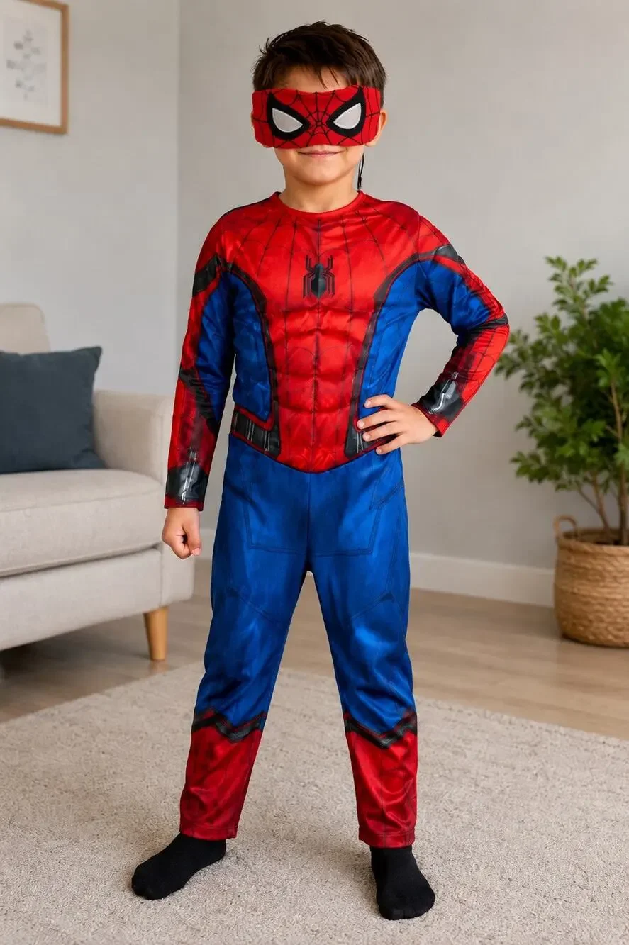 Marvel Spider-Man Costume Audio Wired Mask Child Medium Super Hero Cosplay NWOT
