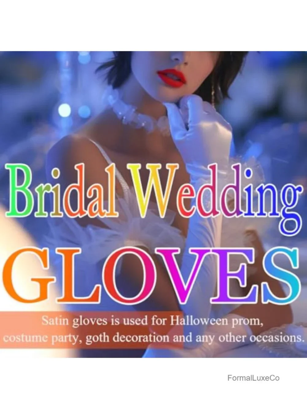 Wedding Gloves Fingerless Lace Rhinestone Bridal Gloves for Women