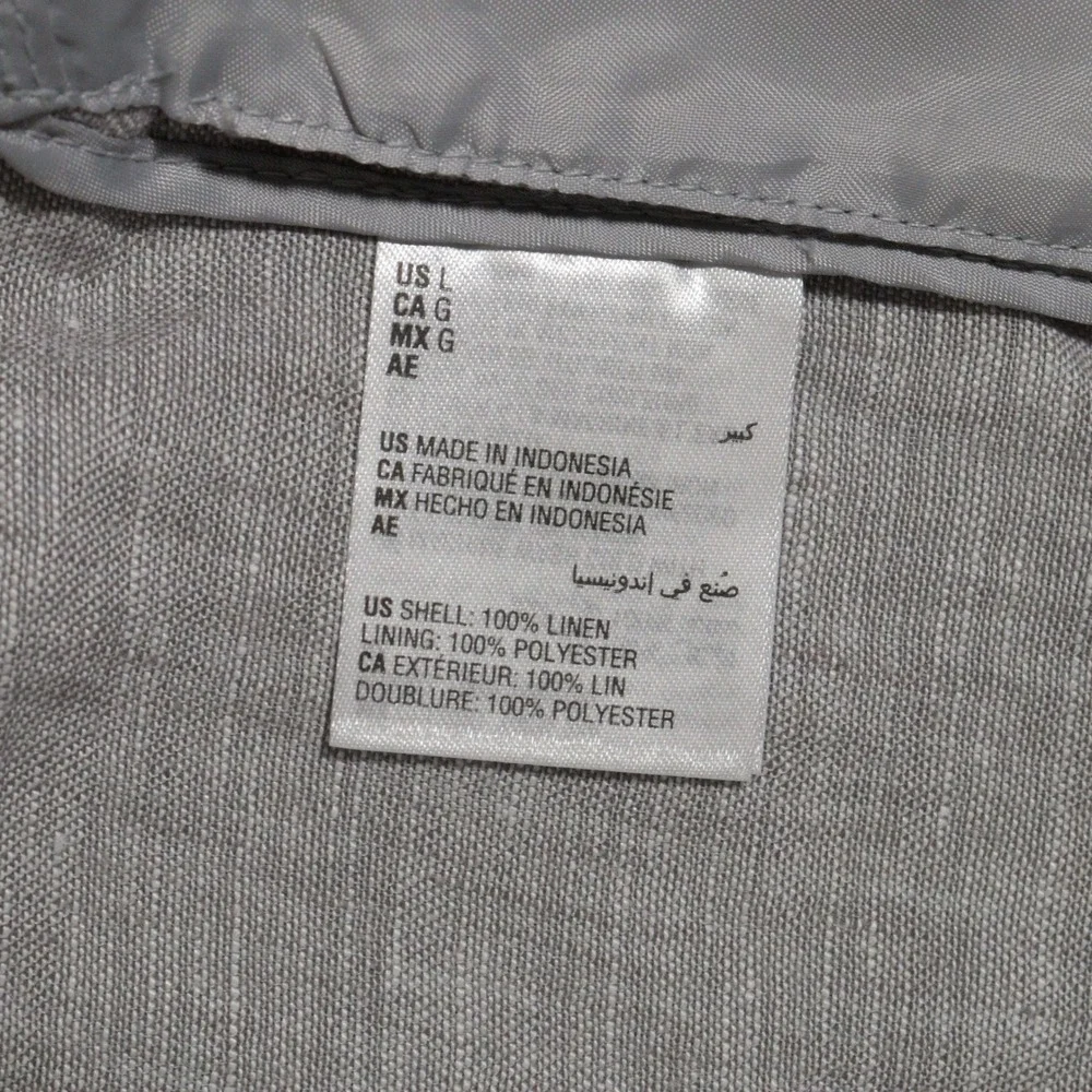 Club Room Blazer Sport Coat Luxury Lightweight Breathable Grey Linen L 42-44R