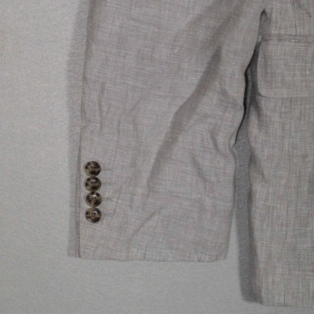 Club Room Blazer Sport Coat Luxury Lightweight Breathable Grey Linen L 42-44R