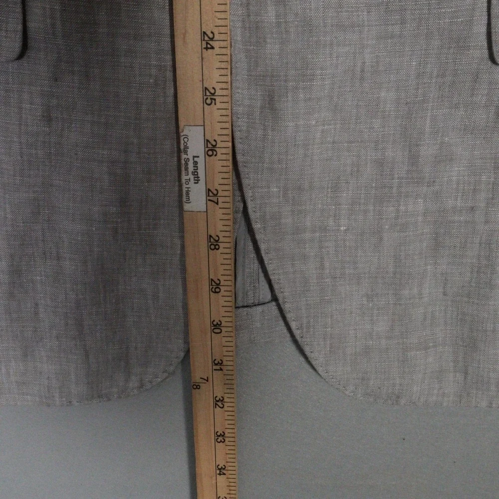 Club Room Blazer Sport Coat Luxury Lightweight Breathable Grey Linen L 42-44R