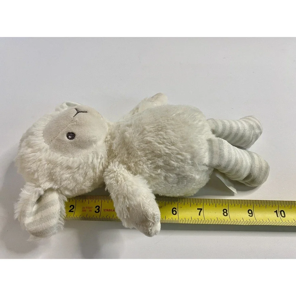 Carters White Lamb Plush Stuffed Animal Gray Stripe Legs‎ Ears Rattle 67378 2018