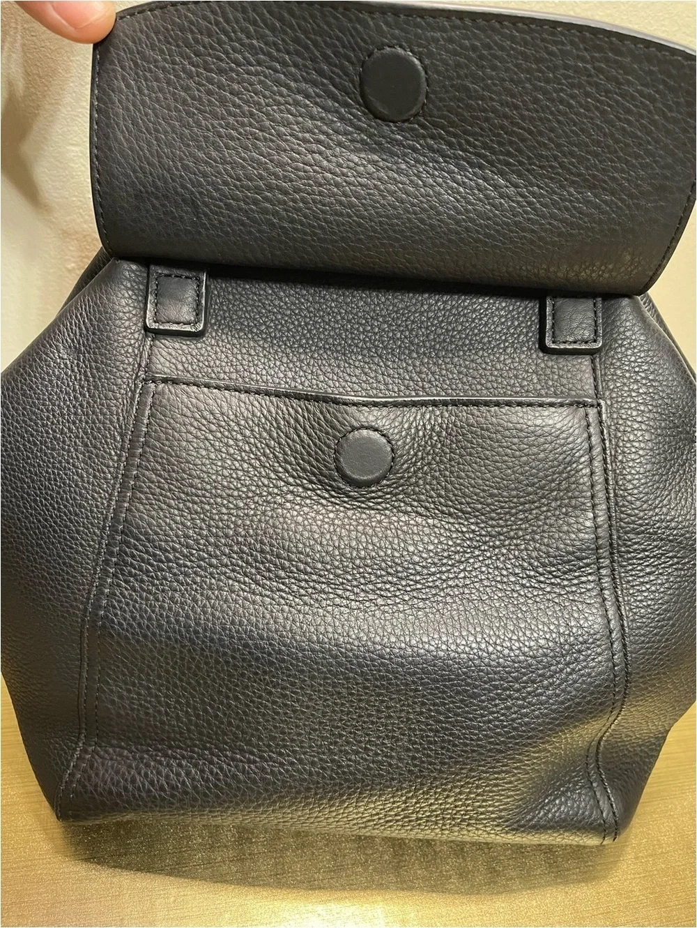 Tory Burch Black Pebbled Leather Satchel Handbag