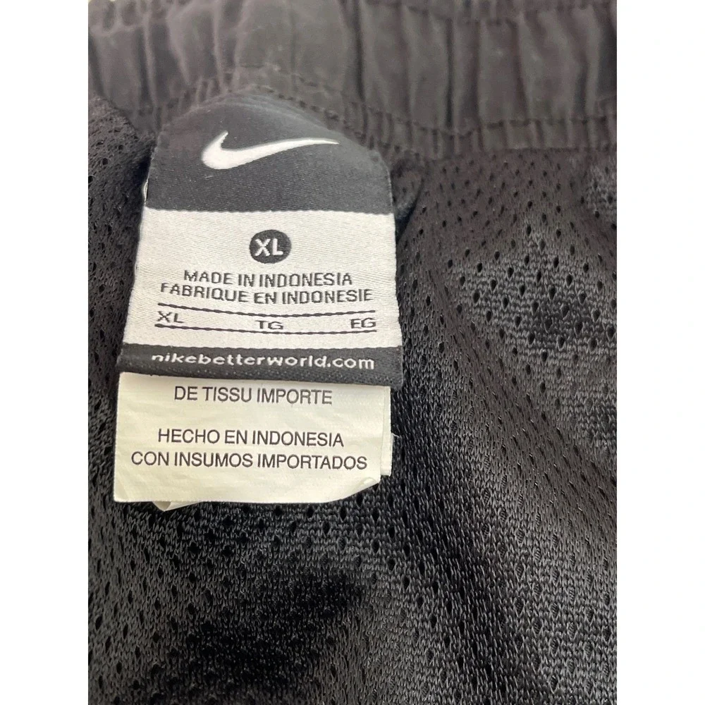 Nike Mens XL Swim‎ Trunks Black Blue Green Striped Drawstring Elastic Waist pool