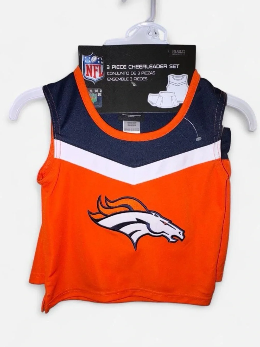 NFL Girls Orange and Navy Denver Broncos Cheer Tank