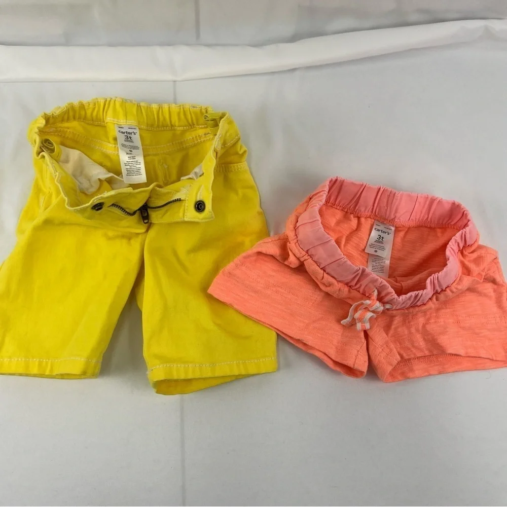 Carter - Girl's Shorts - 2 Pack - 3T - Yellow and Orange