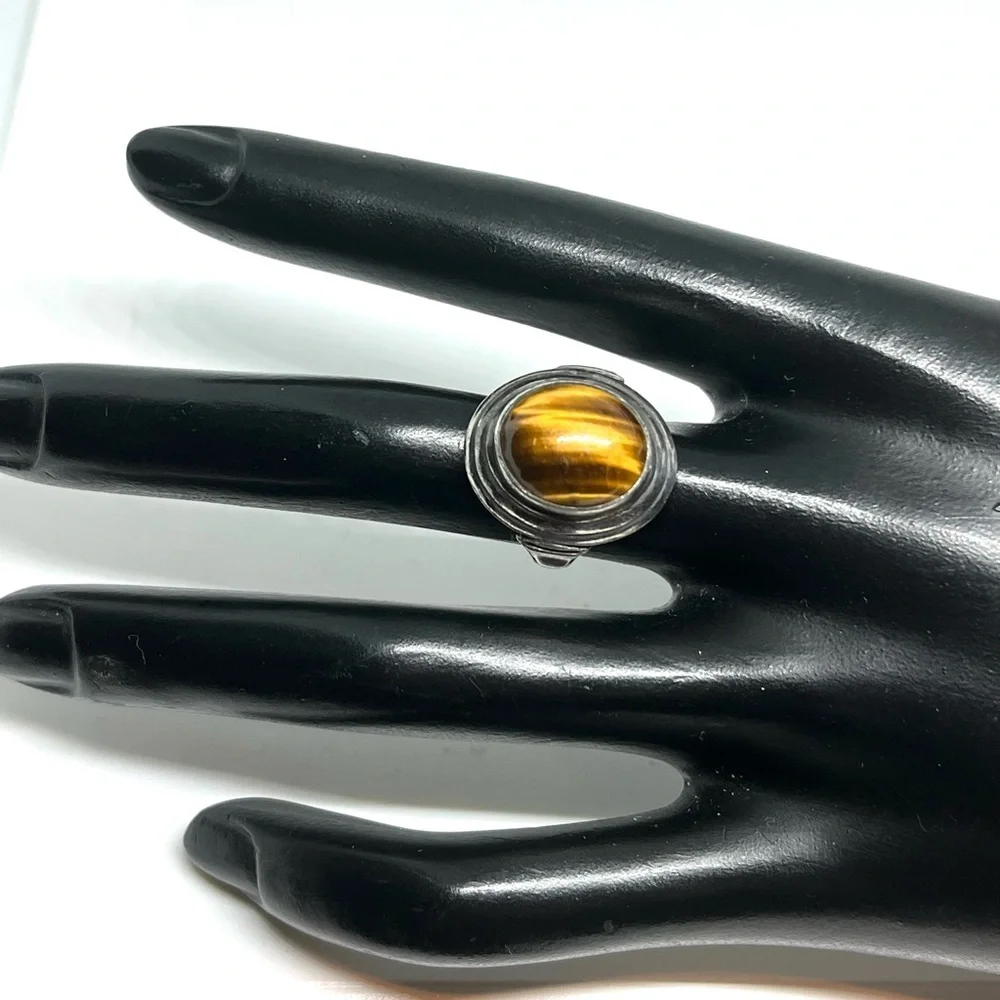 Vintage Sterling Silver Tigers Eye Ring