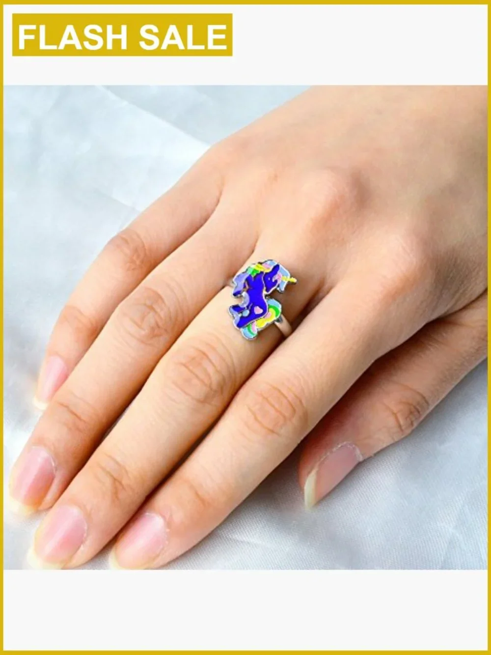 Adjustable Unicorn Mood Ring Color Changing Jewelry for Girls