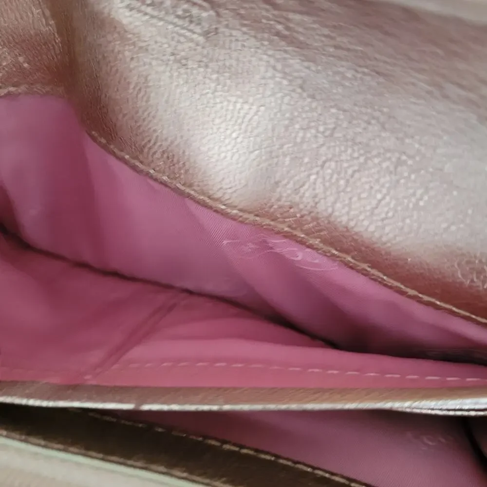 Coach Wallet Envelope Beige Rose Pink Gold Large Signature Canvas Leather‎ Logo