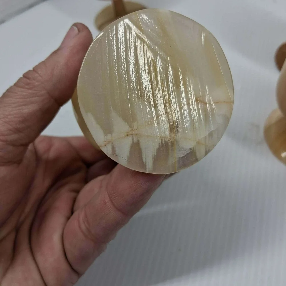 Vintage‎ Natural Banded Onyx Marble Mini Goblet Cordial Shot Glass Set of 4
