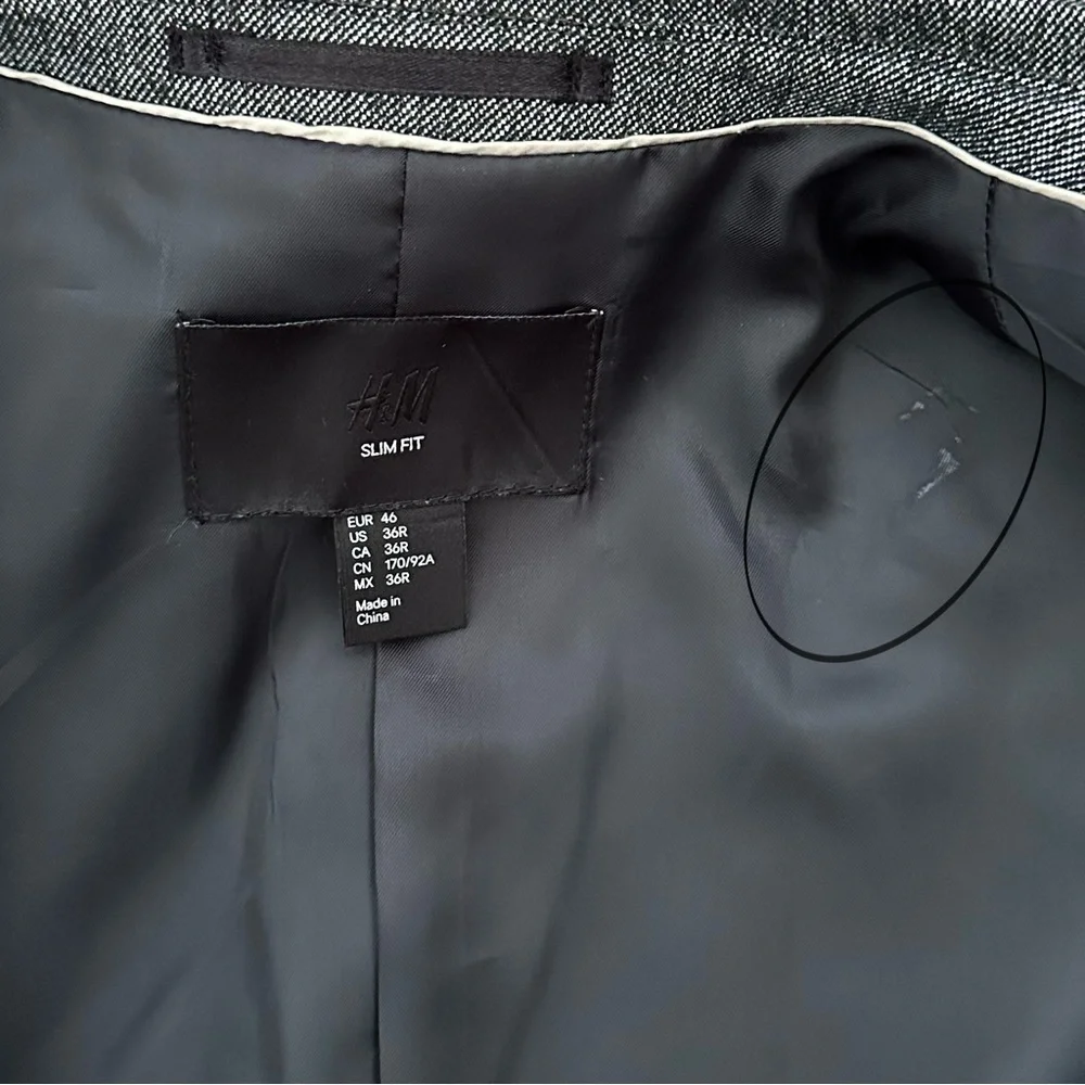 Slim Fit Charcoal Grey & Black Blazer Jacket With Elbow Patches - Fall / Office