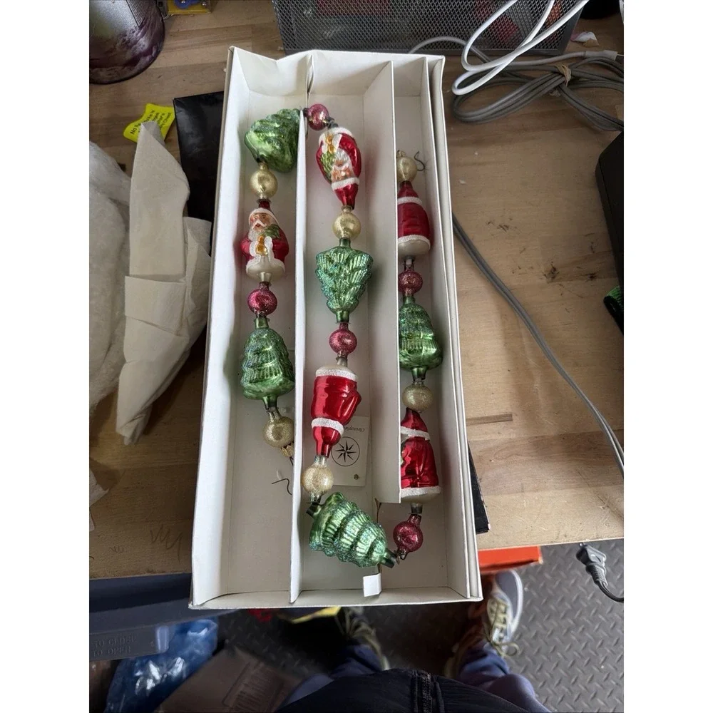 Christopher Radko Glass Christmas Garland Santa‎ Tree Ornaments 97-453-0